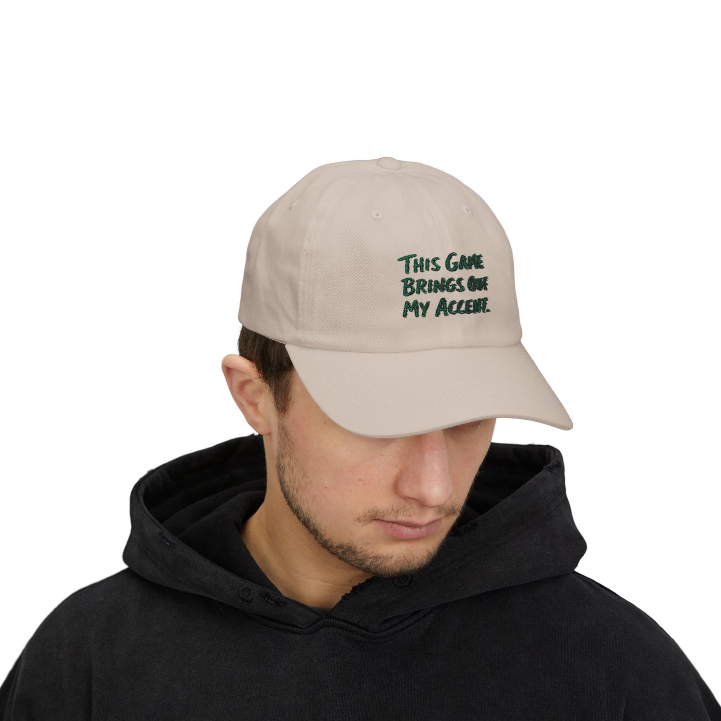 "This Game Brings Out My Accent" Embroidered Dad Cap