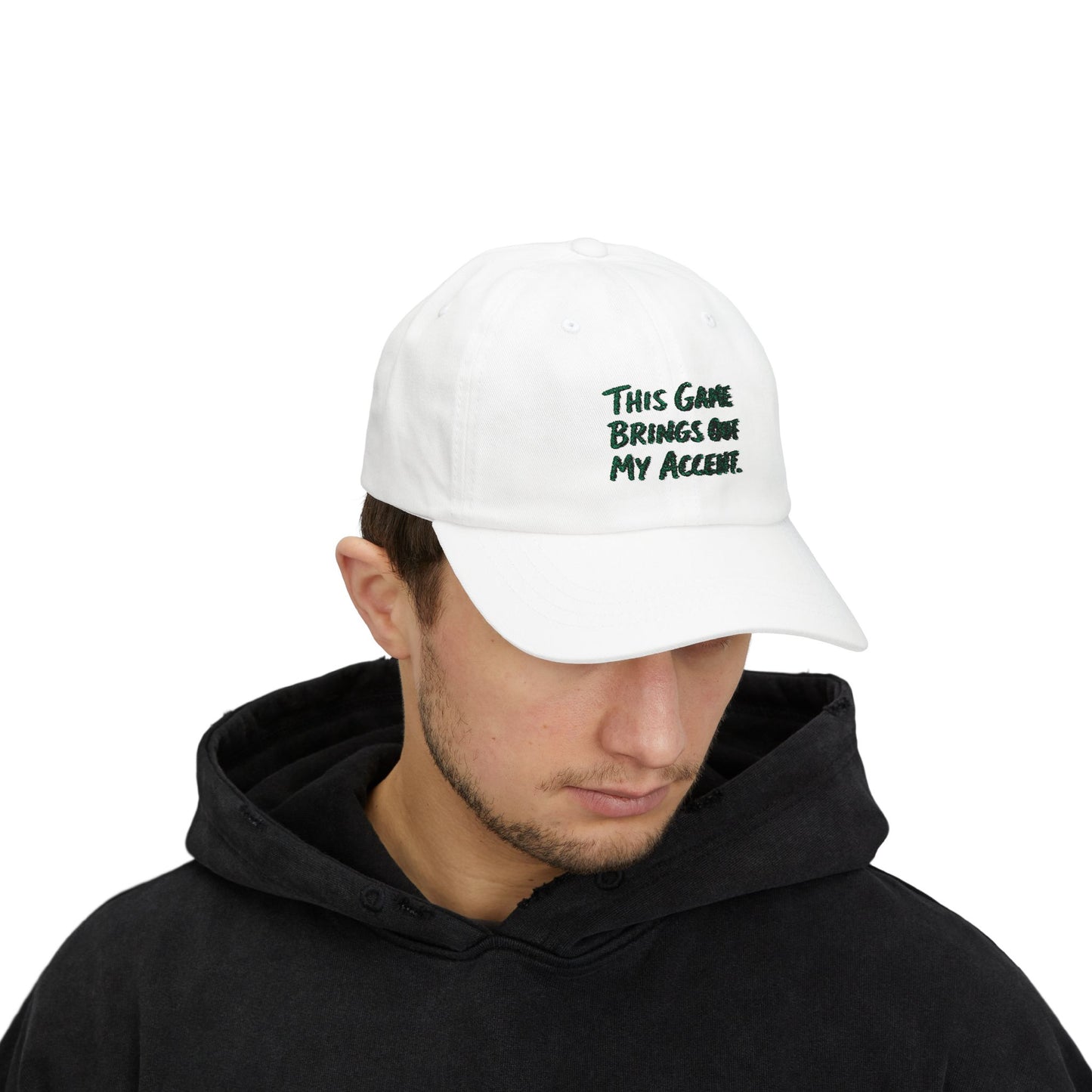 "This Game Brings Out My Accent" Embroidered Dad Cap