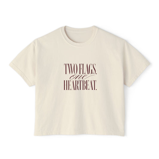 Two Flags One Heartbeat – Women's Boxy Tee