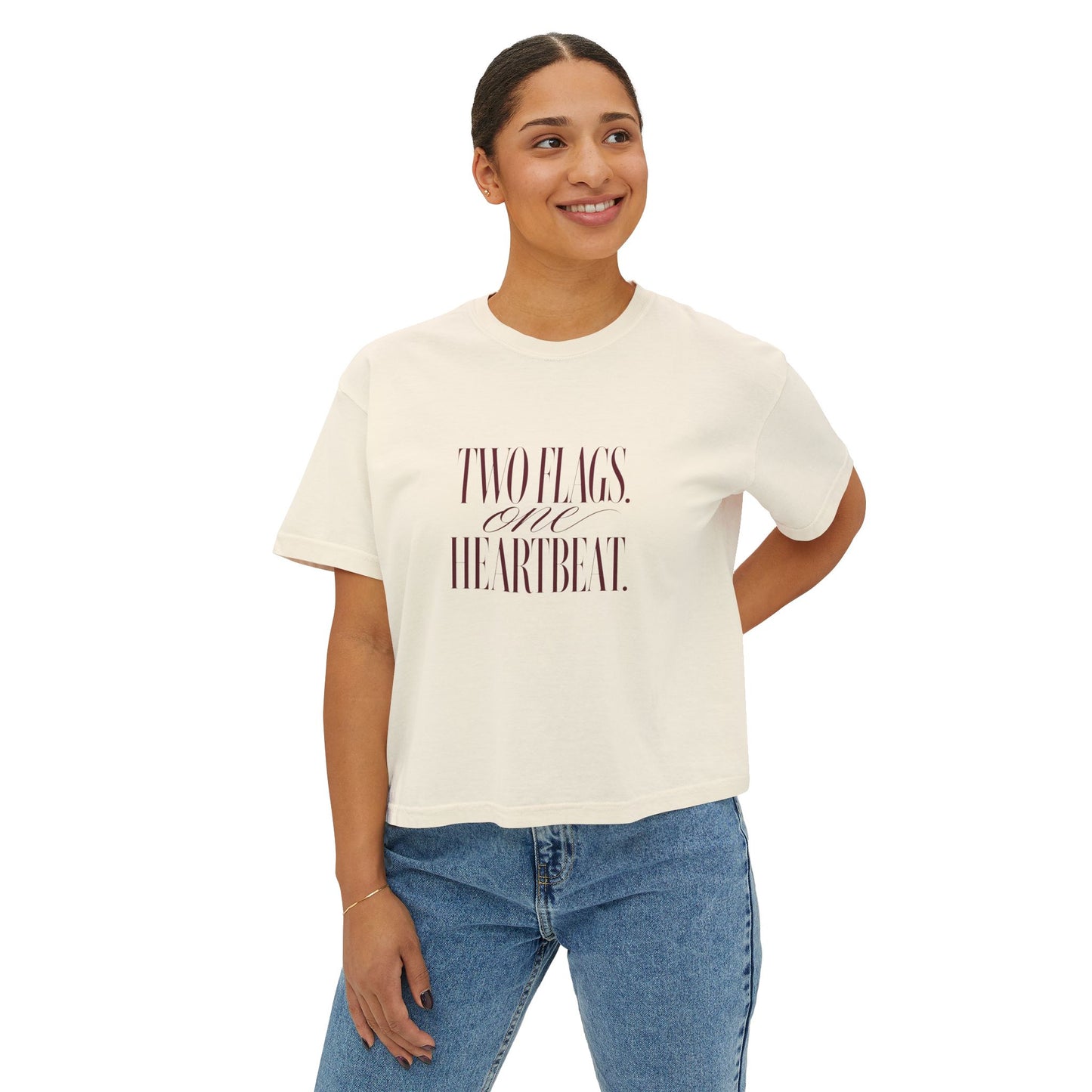 Two Flags One Heartbeat – Women's Boxy Tee