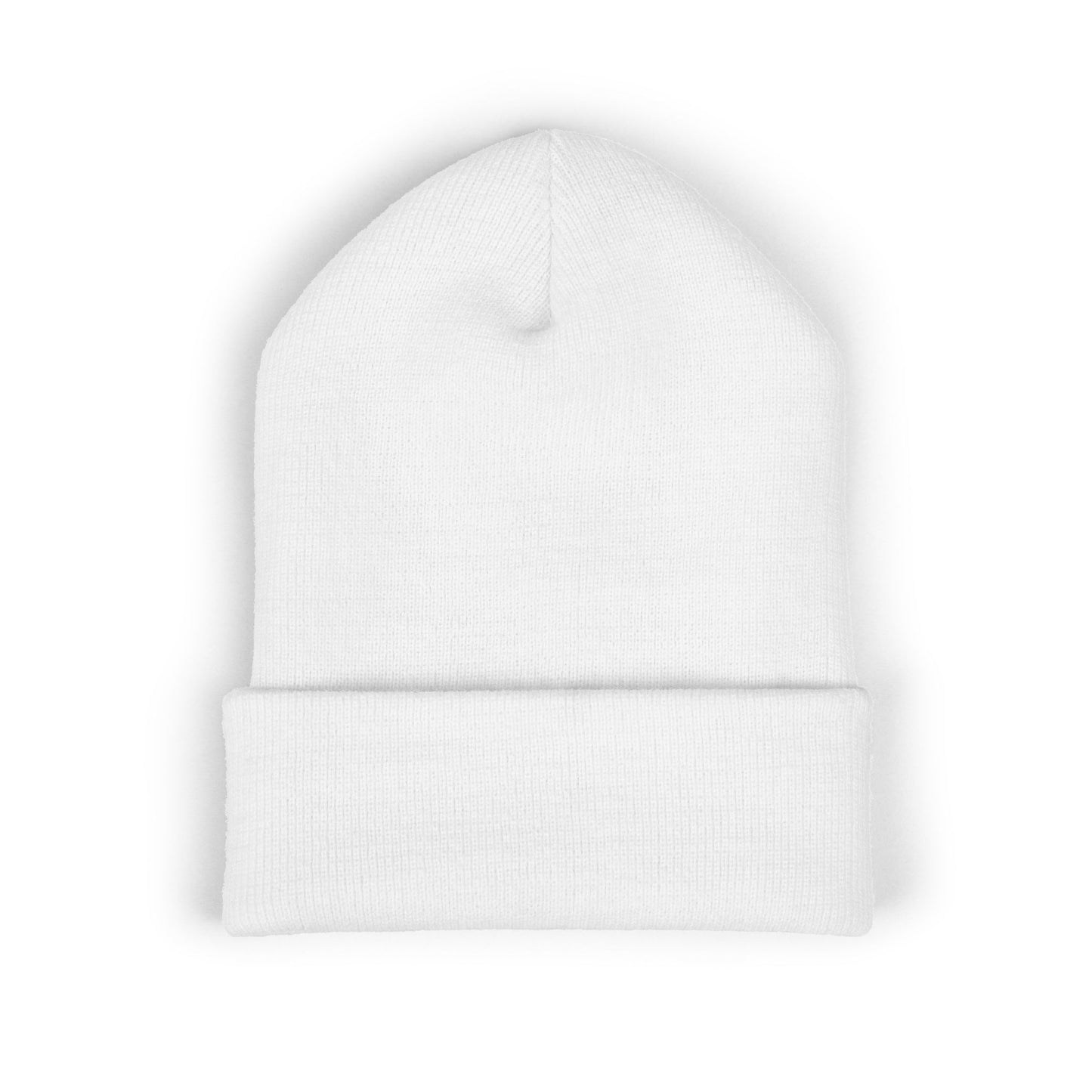 Culturally Fluent Beanie — White Knit, Orange Thread