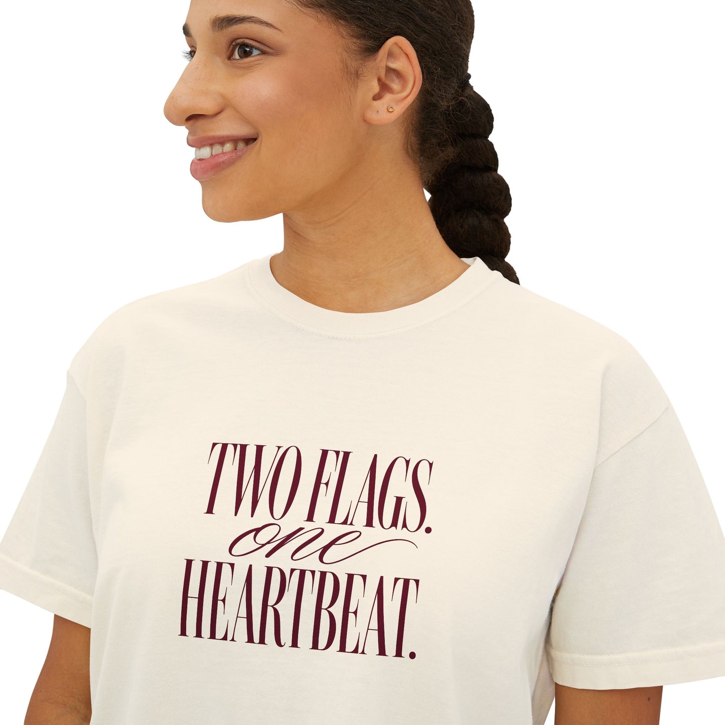 Two Flags One Heartbeat – Women's Boxy Tee