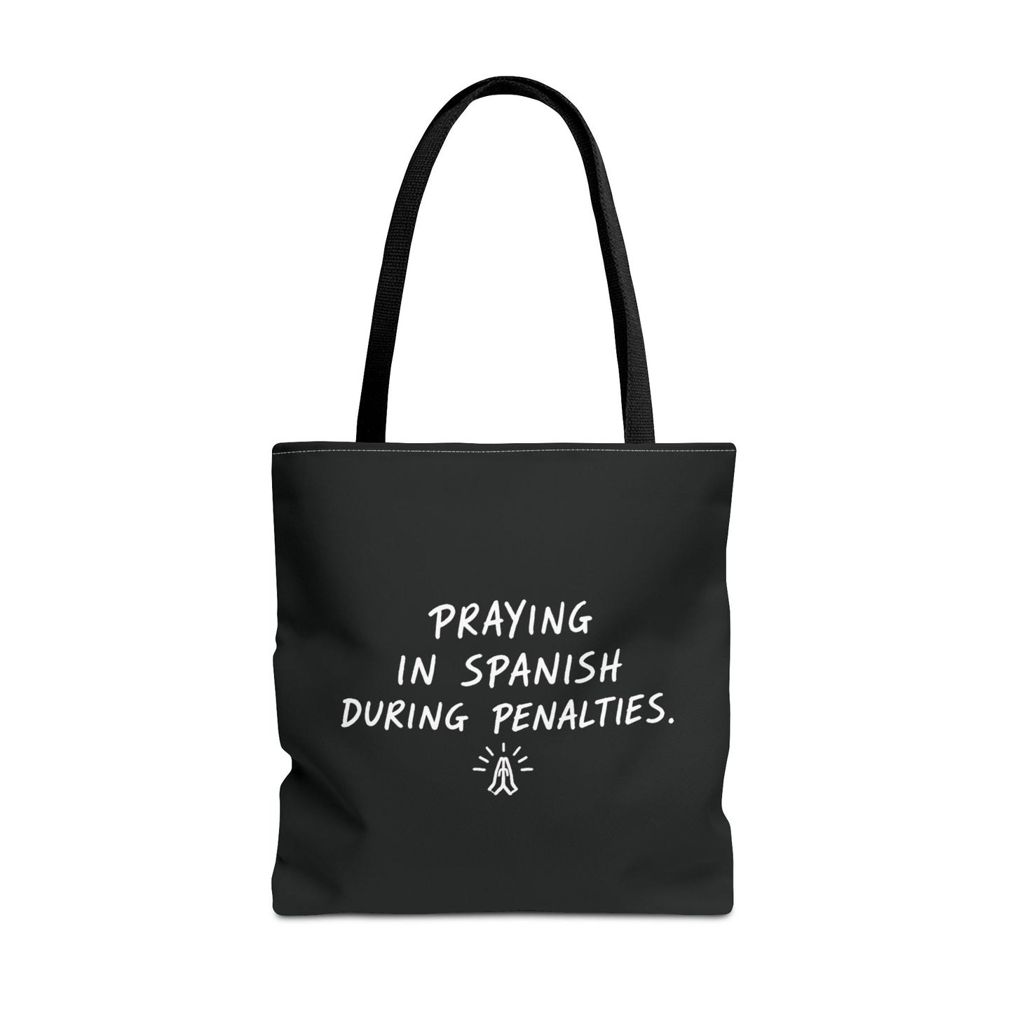 Praying in Spanish Tote bag