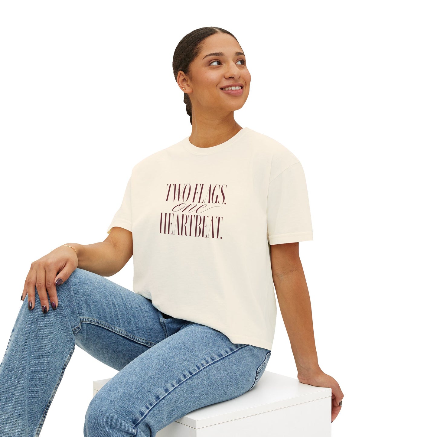 Two Flags One Heartbeat – Women's Boxy Tee