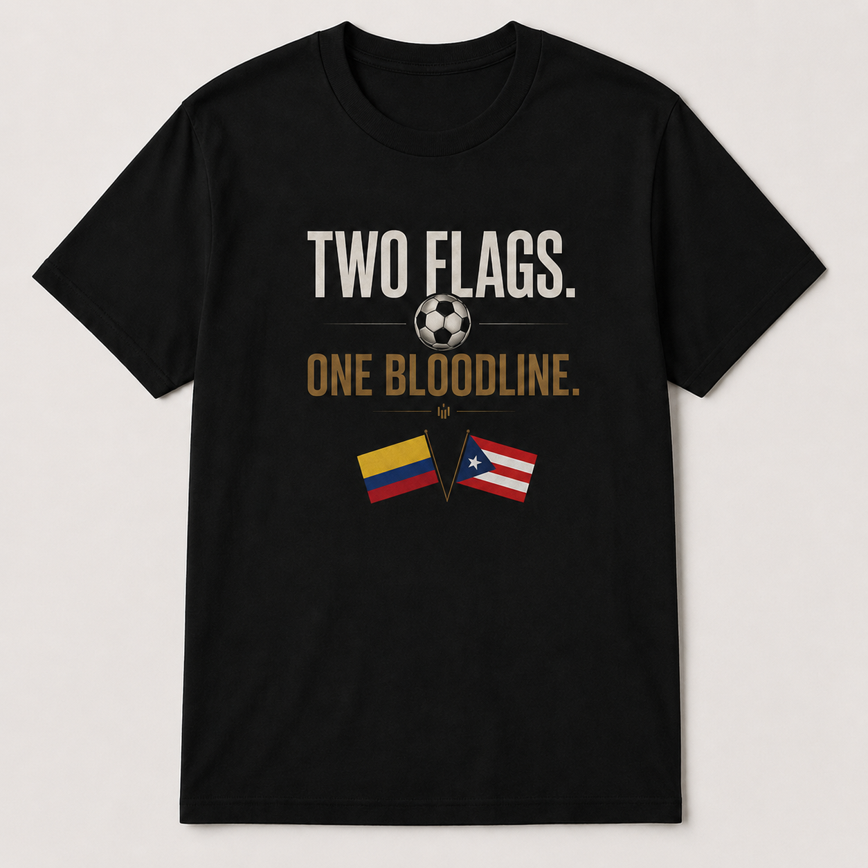 Custom Two Flags One Bloodline Soccer T-Shirt | Personalized Country Flags Tee